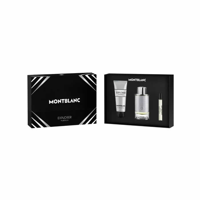 Montblanc Explorer Platinum Eau De Perfume סט ספריי 100 מ"ל 3 חתיכות