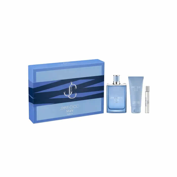 Jimmy Choo Uomo Aqua Eau De Toilette Spray 100ml Set 3 pezzi