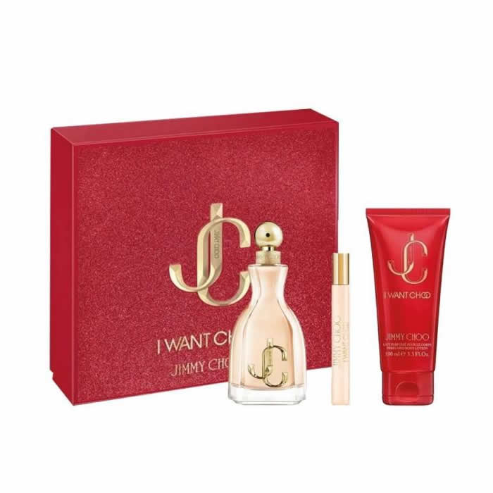 Jimmy Choo I Want Choo Woda perfumowana w sprayu, zestaw 100 ml, 3 sztuki