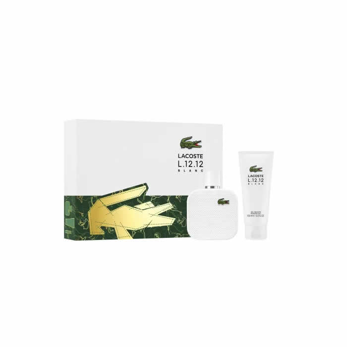 Lacoste عطر L.12.12 بلانك للرجال، أو دو تواليت، 100 مل، مجموعة من قطعتين