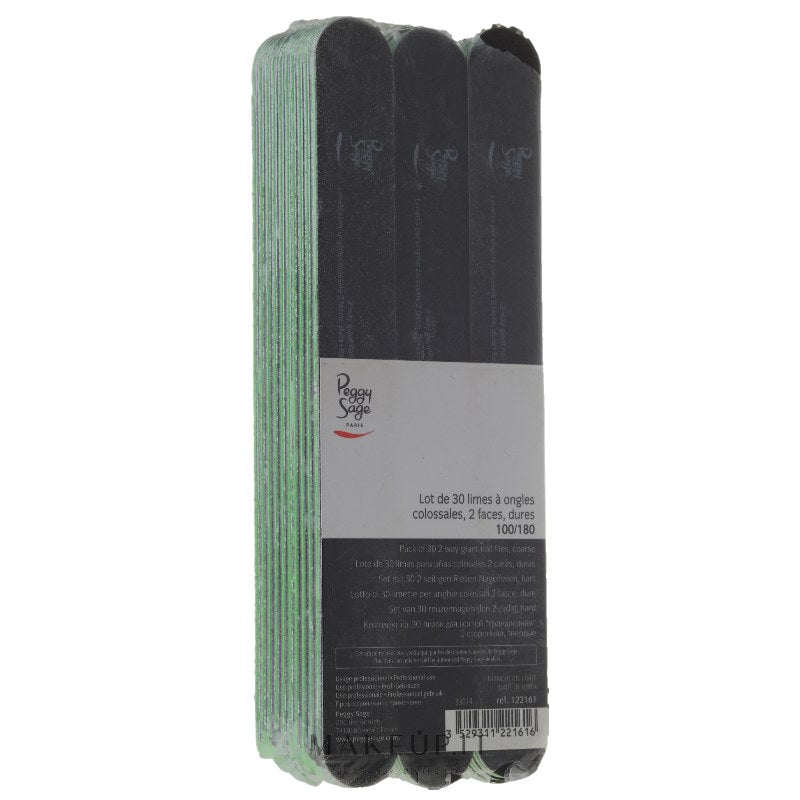 Set lime bifacciale per unghie, 100/180, nero Peggy Sage 2-Way Washable Nail Files 30 pz.