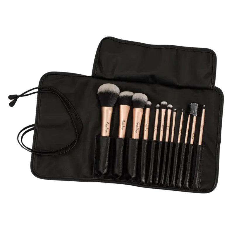 Peggy Sage Set pennelli in custodia nera 12 pezzi — Set pennelli trucco