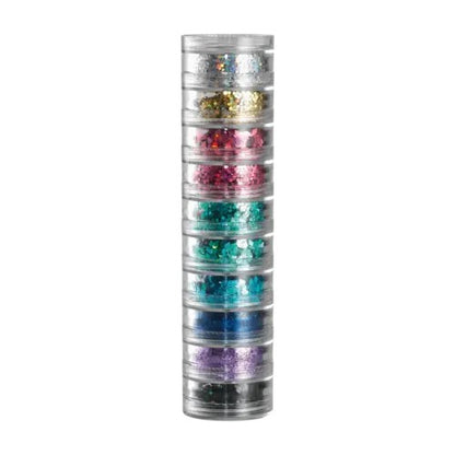Peggy Sage Glitter Mix Fiesta Set 10 pezzi per decorare le unghie