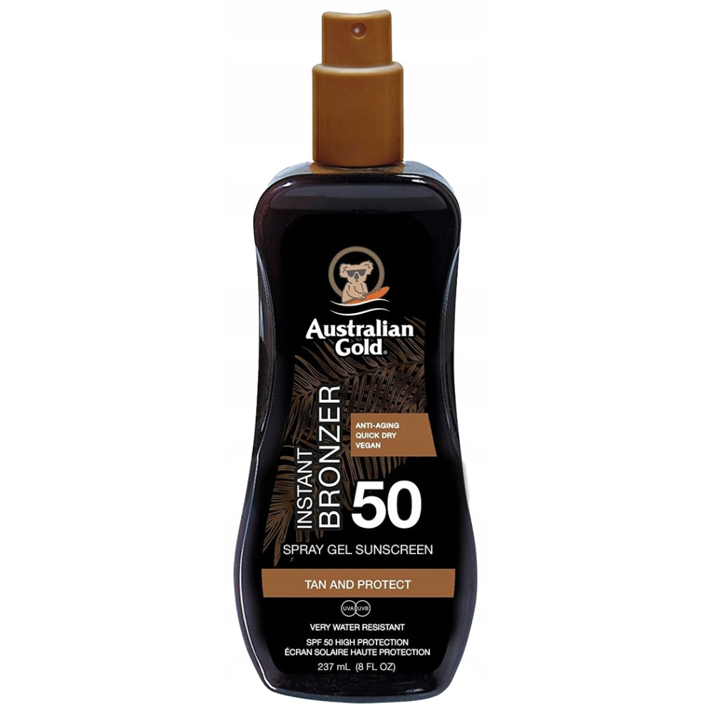 Australian Gold Gel Spray Sonnencreme mit sofortiger Bräunung, 237 ml