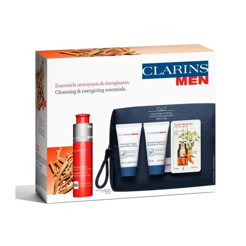Set (f/gel 50 ml + f/wash 30 ml + shm 30 ml + eye/ser/sample 0.9 ml + bag 1 pcs) Clarins Men