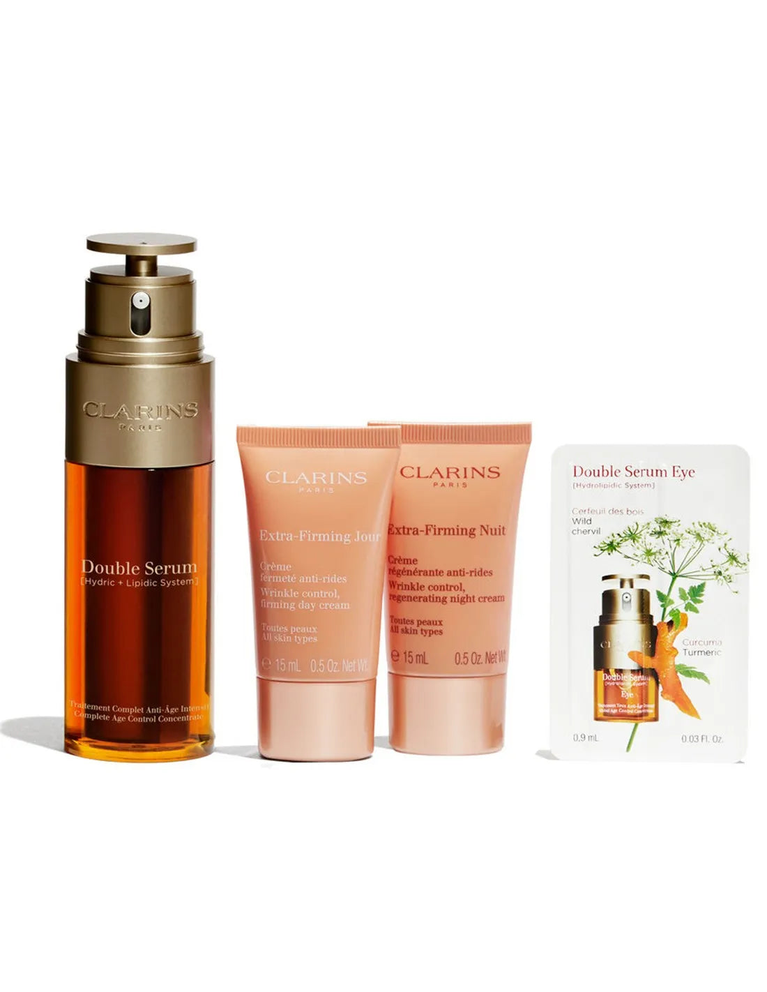 Clarins Set Double Serum 50 ml Extra-Firm 15 ml Notte 15 ml — Sada na obličej
