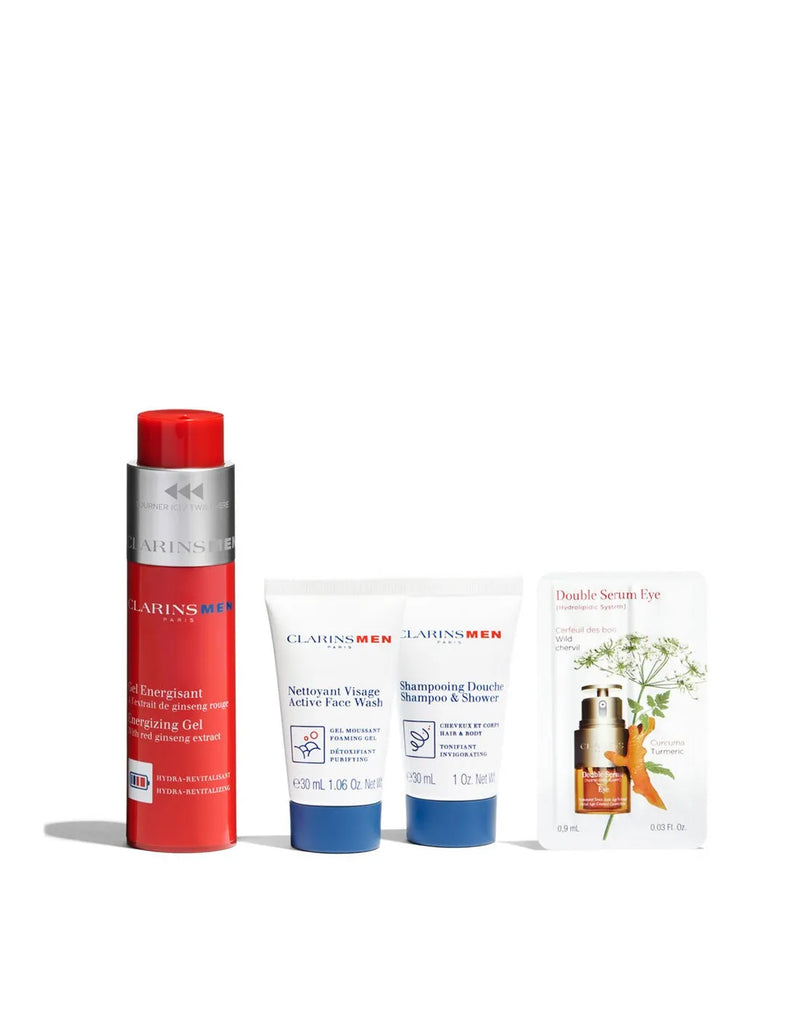 Clarins Men Energizing Gel 50ml Shampoo 30ml Cleanser 30ml Set 