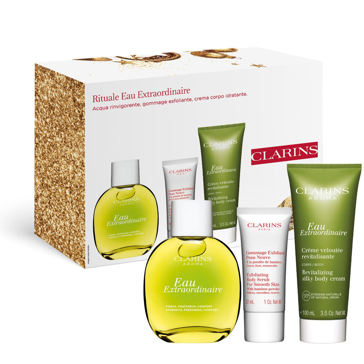 Clarins Eau Extraordinaire Set (edt/100ml + b/cr/100ml + b/scr/30ml)