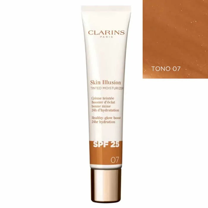 Clarins Skin Illusion — fuktighetsgivende fargekrem SPF25 nyanse 07, 40ml
