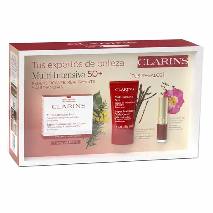 Clarins Crema de Día Súper Regeneradora SPF15 Todo Tipo de Piel 50ml Set 3 Piezas 