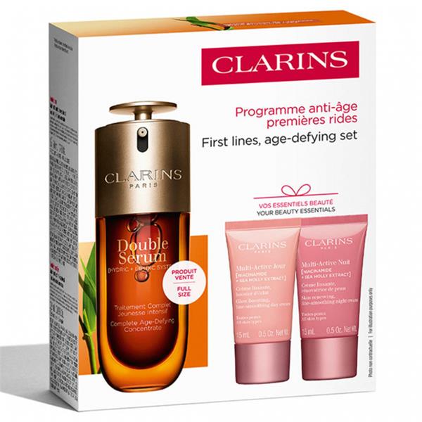 Clarins Age-Defying For First Lines — set anti-età siero 50 ml + contorno occhi 3 ml + crema 15 ml x2