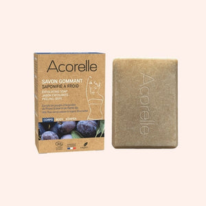 Acorelle Tělové exfoliační mýdlo s práškem z pecek švestky 100 g — Exfoliační mýdlo