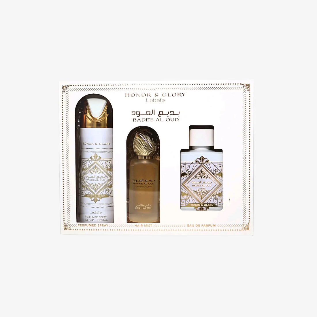 Lattafa Bade Al Oud Honor &amp; Glory Set — Cofanetto profumo