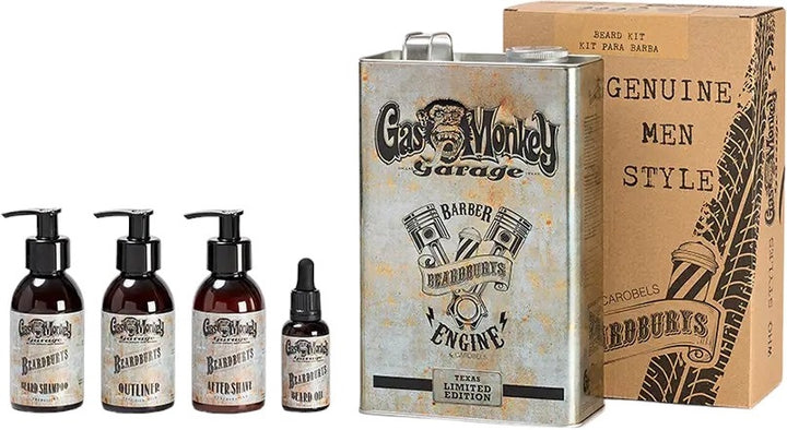 Beardburys Kit per la cura della barba Gas Monkey in edizione limitata 4 pezzi