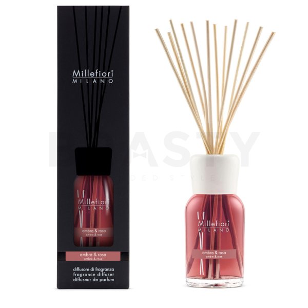 Diffuseur de parfum Millefiori Milan Ambre & Rose 500 ml