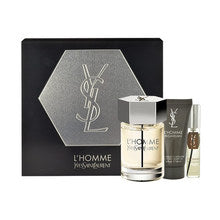 Подарочный набор Yves Saint Laurent L`Homme EDT 100 мл, гель для душа L`Homme 50 мл и миниатюра L`Homme EDT 10 мл