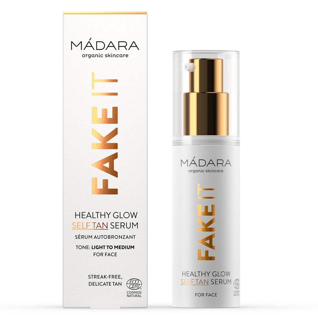 Mádara Fake It Self-Tanning Serum Lätt till Medium Tone 30ml