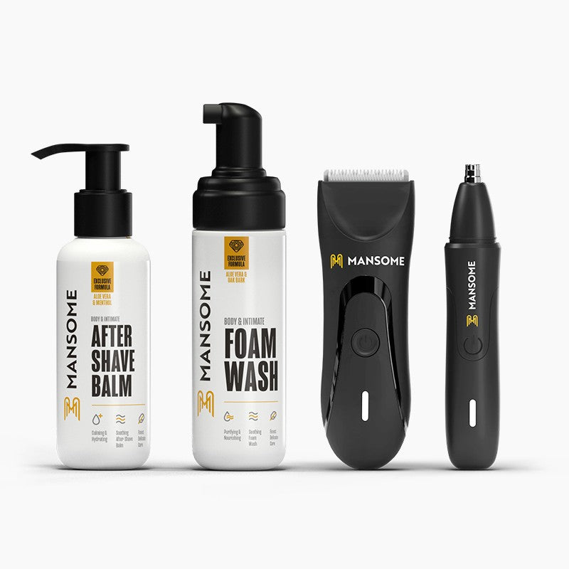 Mansome Europe The Superior Bundle Set 3 pezzi: balsamo dopobarba, schiuma, regolabarba