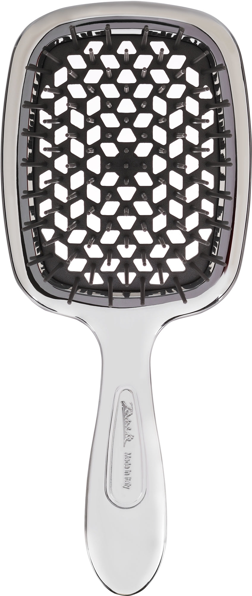 Spazzola capelli argento e nero Janeke Superbrush Limited Silver