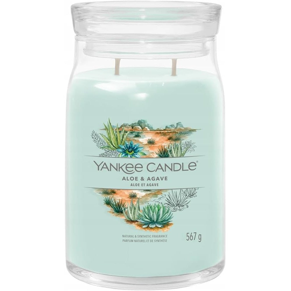 Yankee Candle Signature Aloe &amp; Agave 567 g — Candela grande in vetro