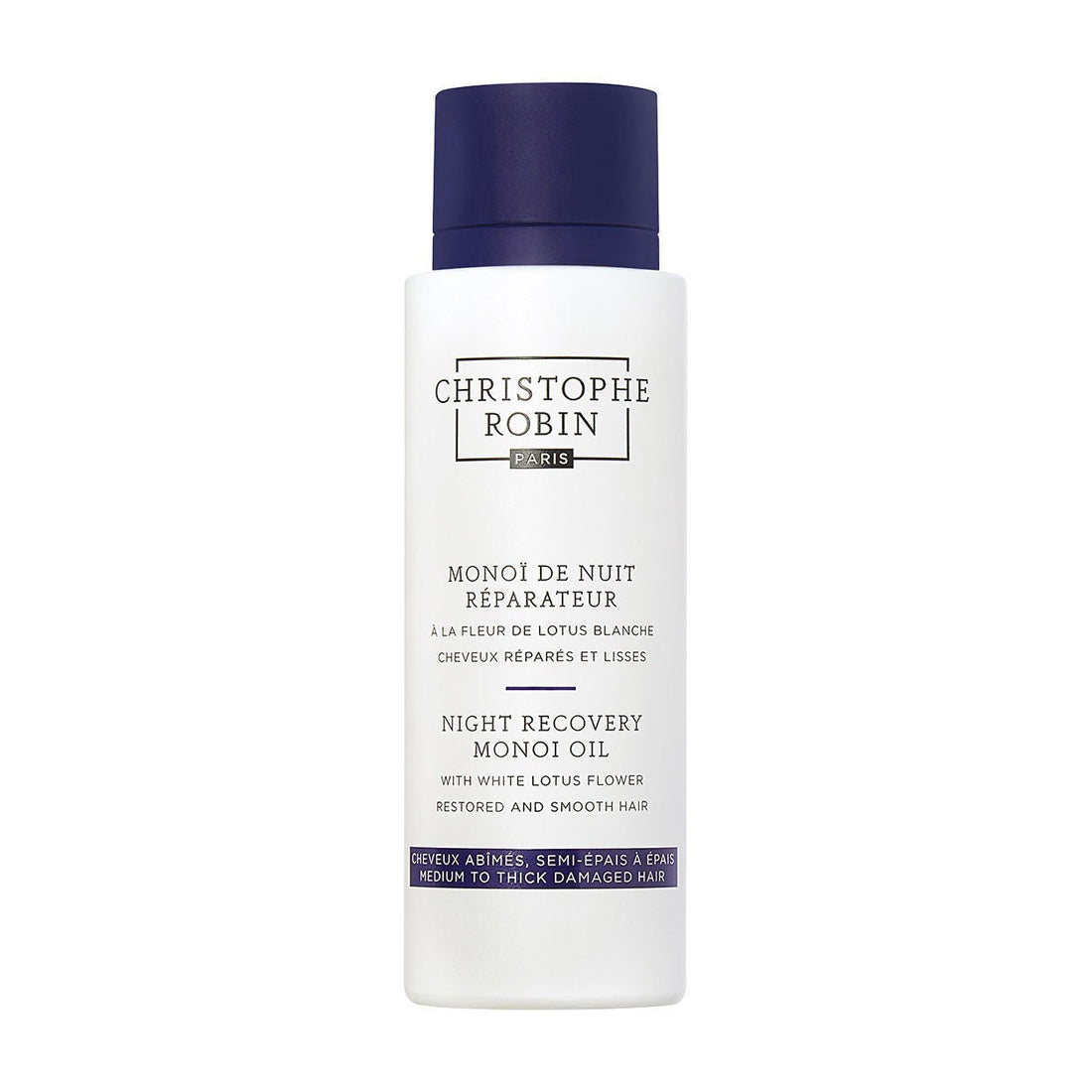 Christophe Robin Notte Recovery Monoi olio notte al fiore di loto bianco 92 ml — Olejek nocny do włosów