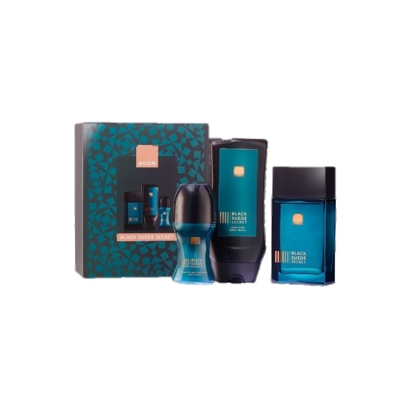 Avon Black Suede Secret Set (edt/75ml + gel/da/bagno/250ml + deo/roll/50ml)
