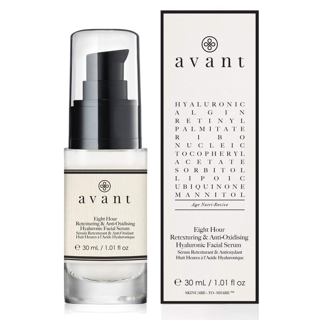 Avant 8 Ore Anti-Ossidante e Ristrutturante Ialuronico Siero viso 30 ml — Siero viso