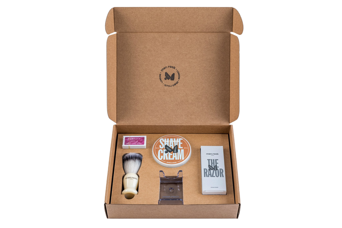 Men-Rock Set regalo da barba in legno di sandalo Ultimate Classic — Set barba