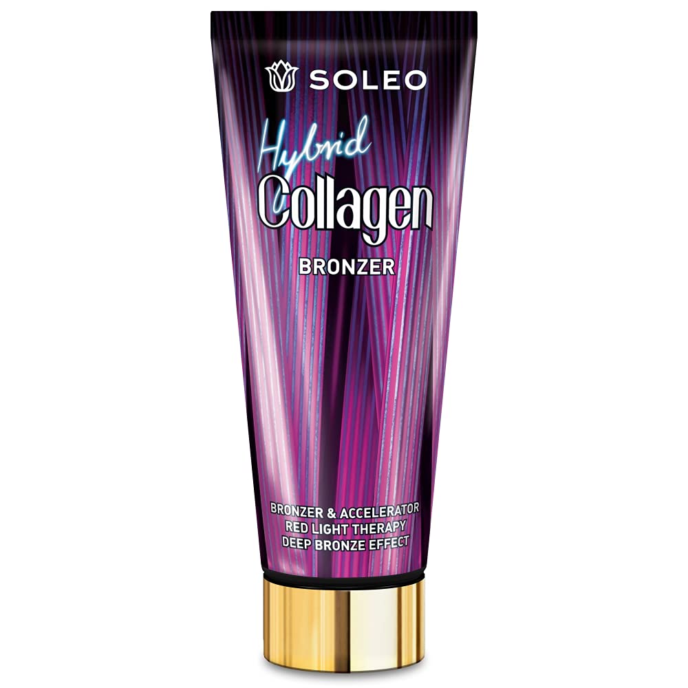 Lozione per solarium con autoabbronzante al collagene, tirosina e olio di macadamia Soleo Hybrid Collagen Bronzer 200 ml