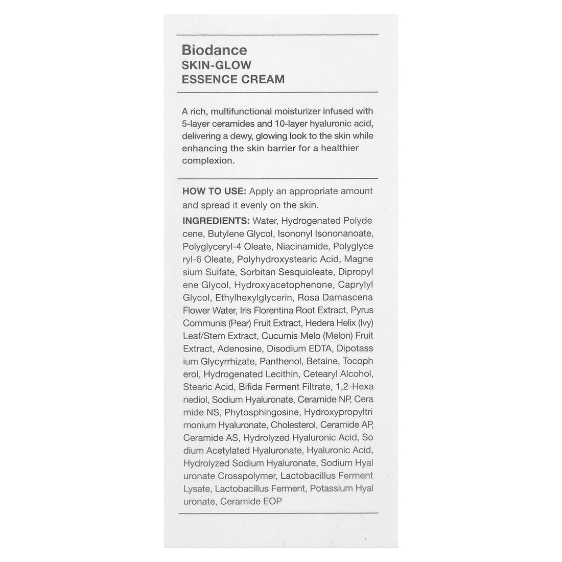 Biodance Skin Glow Essence Cream — Crema Idratante Illuminante
