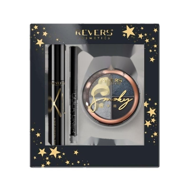 Revers — set occhi mascara, matita automatica e ombretti (mascara 10ml + eye pencil 1,5g + eyeshadow 8g)
