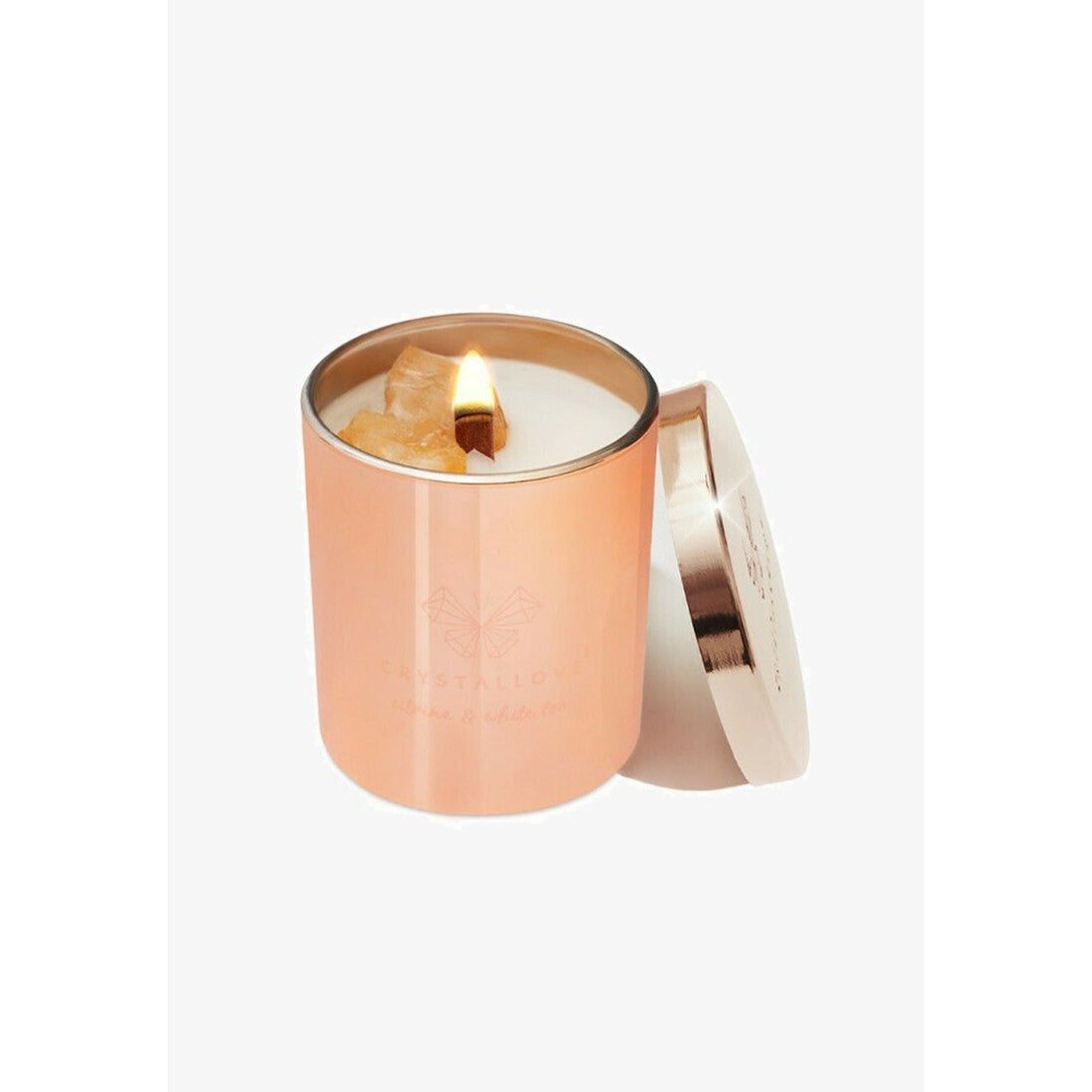 Crystallove Bougie de soja Citron et thé blanc 220 g — Bougie parfumée