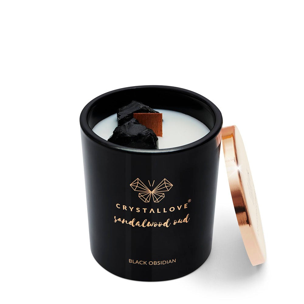 Crystallove Bougie de soja Sandalo e oud 400 g — Bougie parfumée