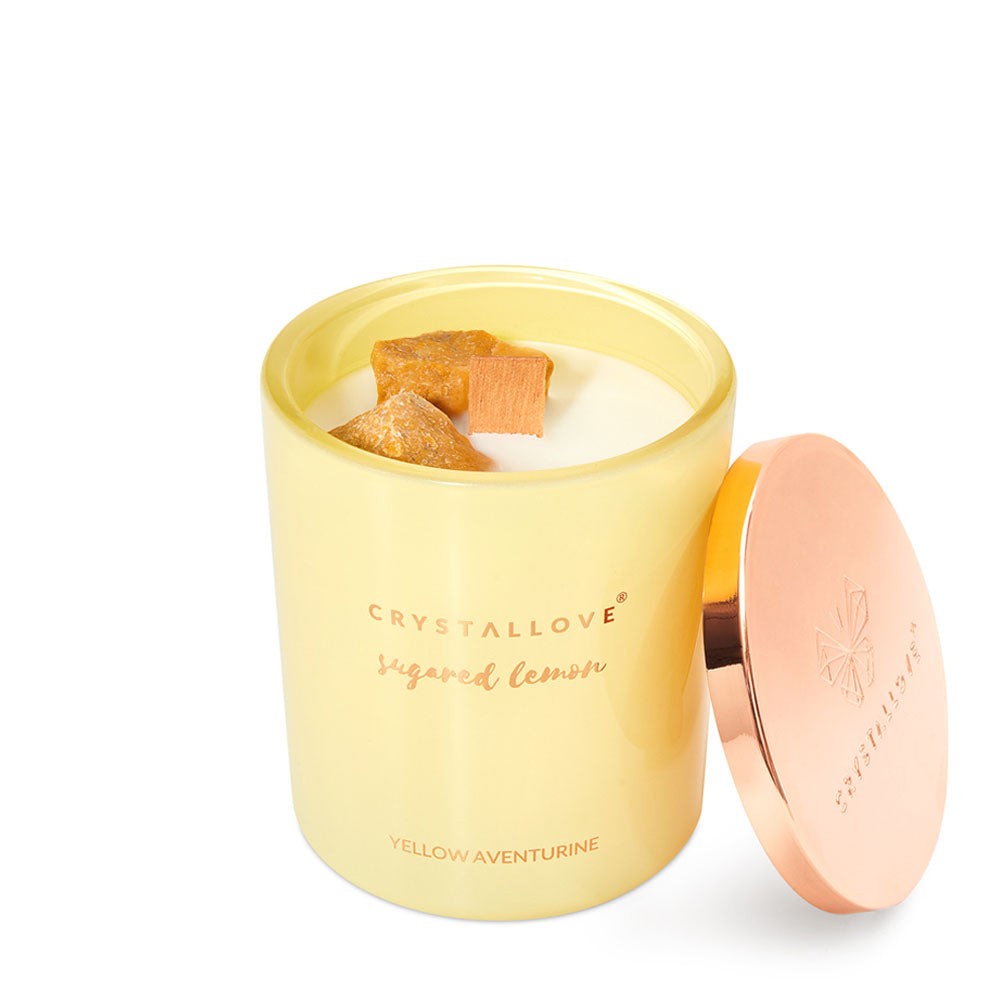 Crystallove Bougie de soja Citron sucré 400 g — Bougie parfumée
