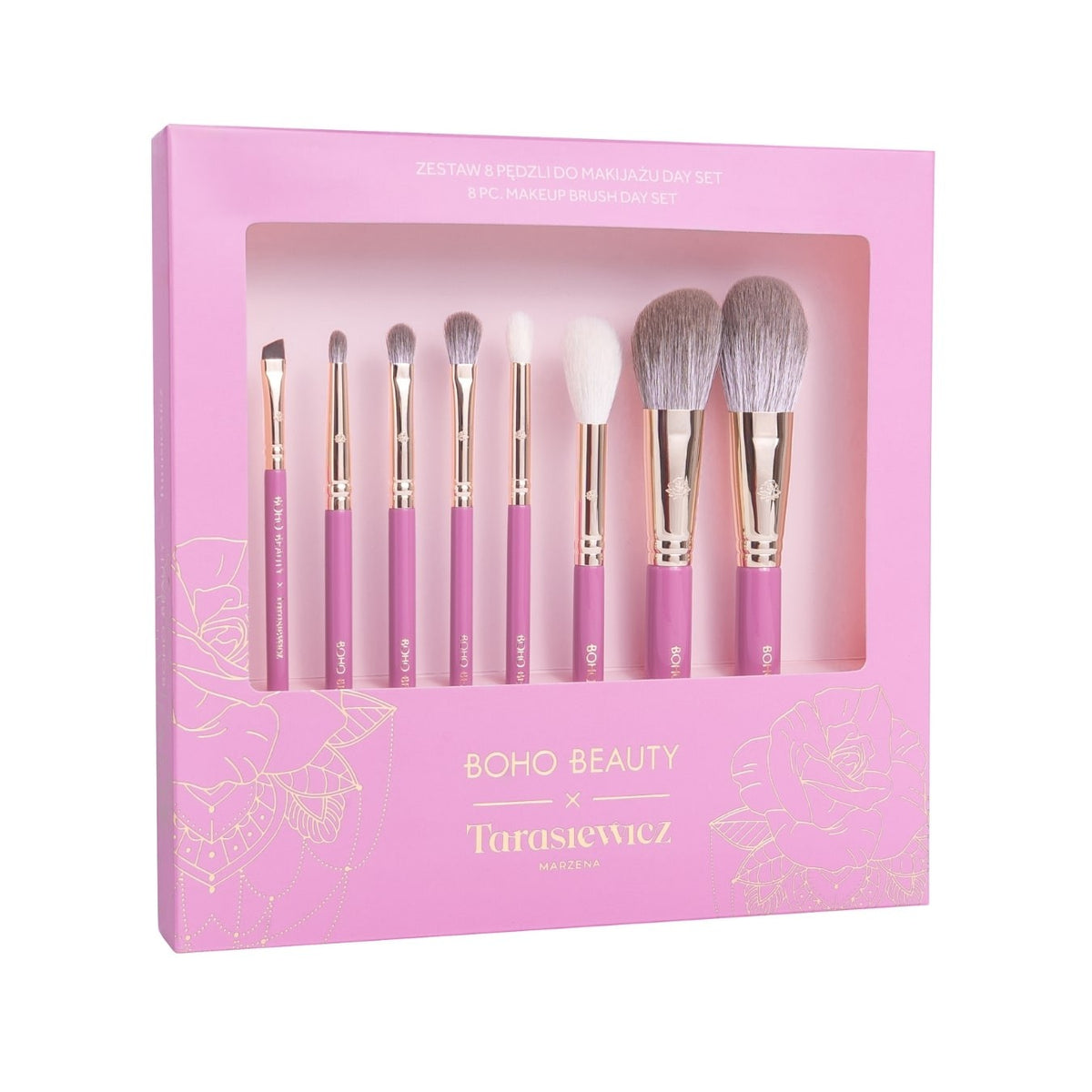 Boho Beauty Set pennelli trucco viso 8 pezzi — Sminktillbehör