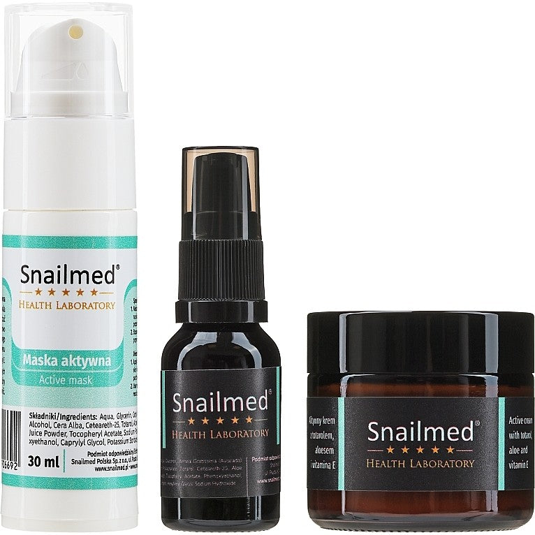 Snailmed Set anti acne N. 3 (f/cr/60ml + ser/15ml + maschera/30ml) — Cofanetto anti acne