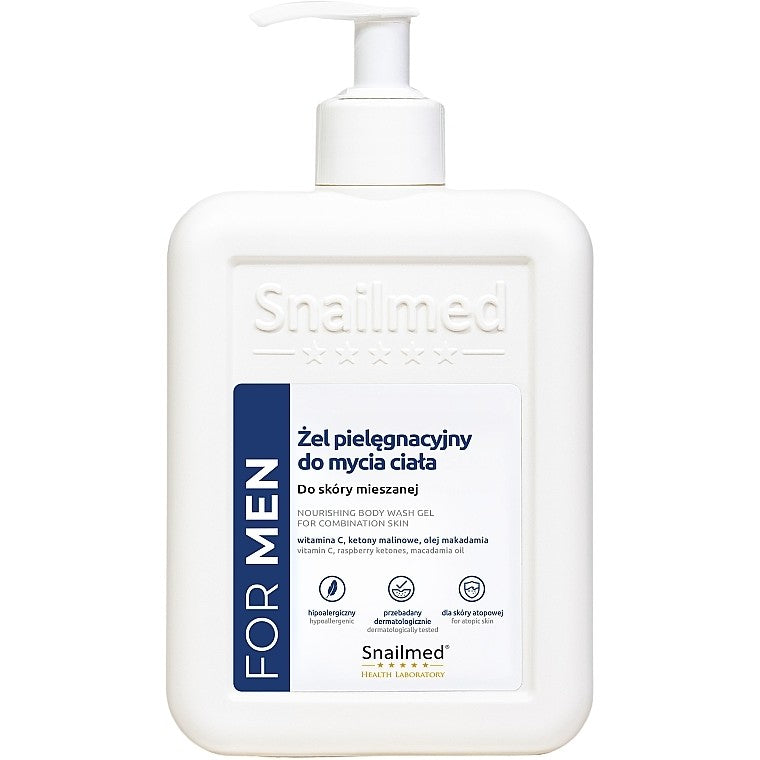 Snailmed For Men Gel doccia uomo per pelle mista 480 ml
