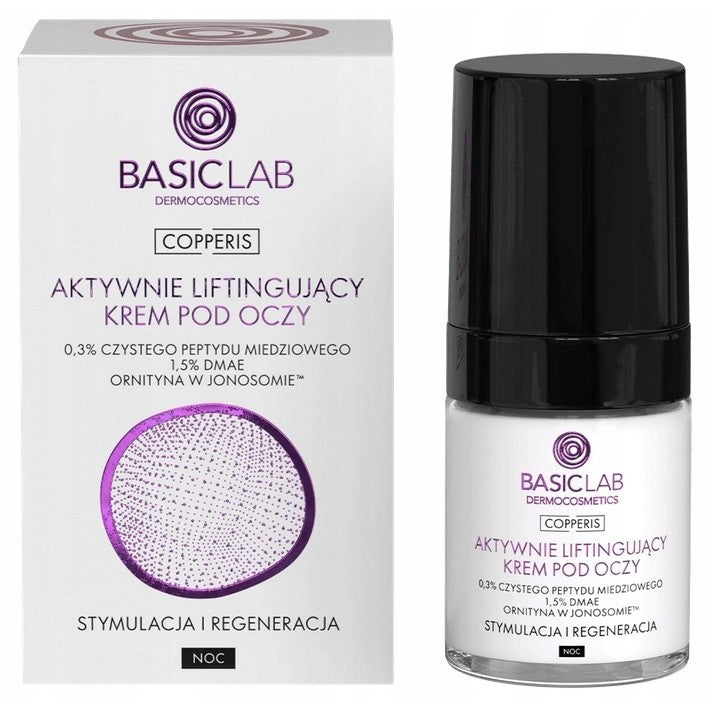 BasicLab Cremă de ochi cu efect lifting Dermocosmetics Copperis, pentru noapte, 18 ml