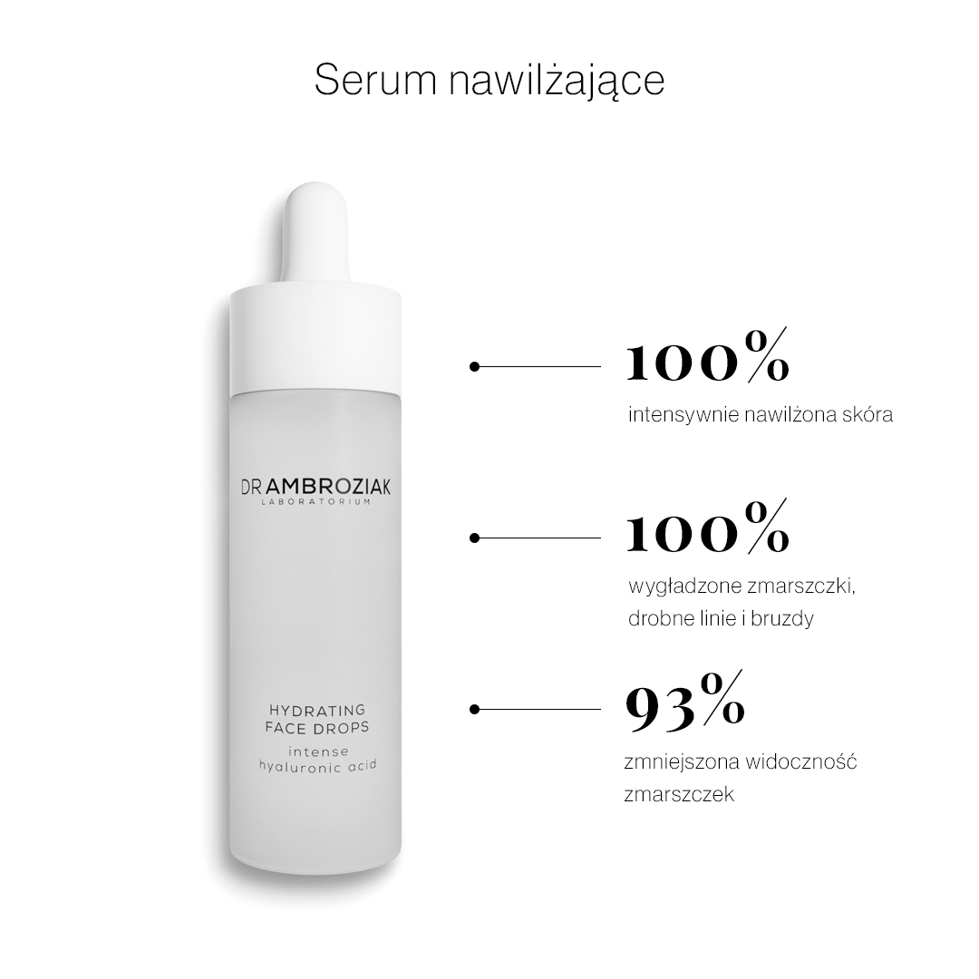 Siero viso idratante con acido ialuronico Dr Ambroziak Laboratorium Hydrating Face Drops Serum 30 ml
