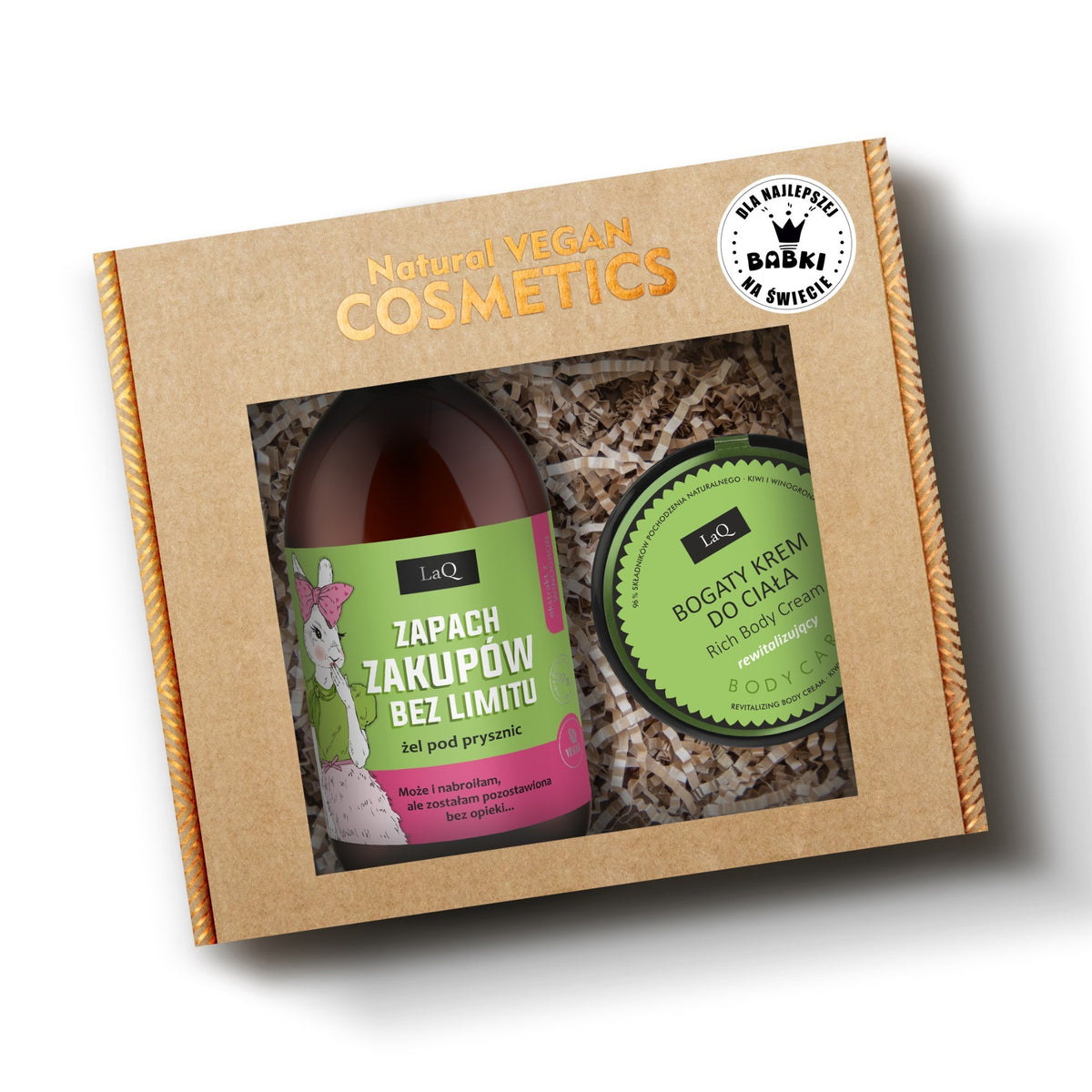 LaQ Kiwi y uva set de 3 piezas: exfoliante, crema y mousse corporales