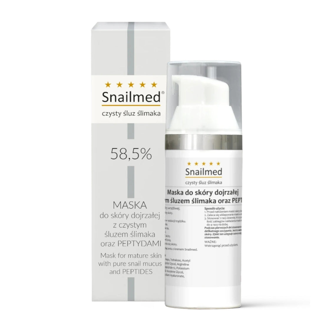 Snailmed Maschera viso bava di lumaca e peptidi per pelli mature 30 ml