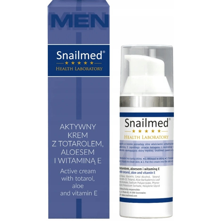 Snailmed Health Laboratory Crema viso attiva al totarolo uomo 50 ml