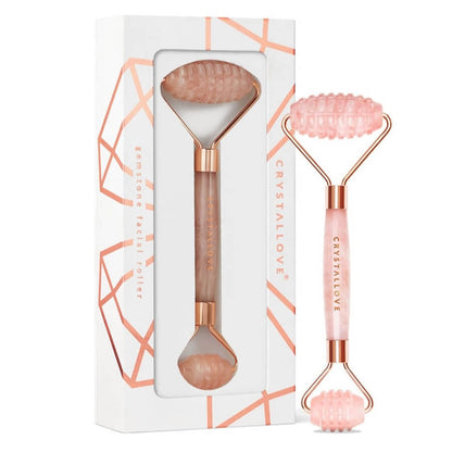 Crystallove Rose Quartz 3D Teeth Roller — Massaggiatore Viso
