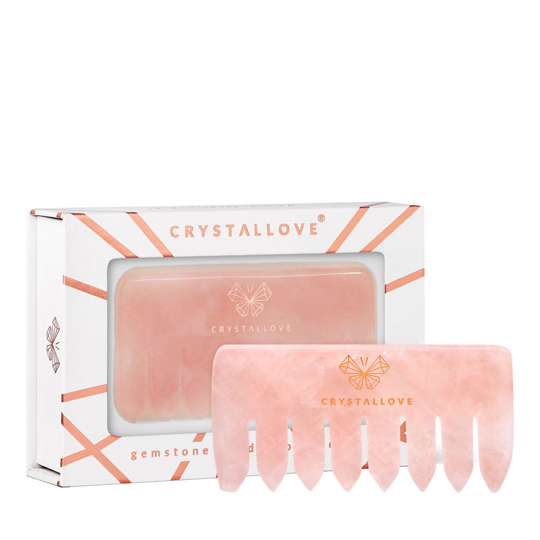 Crystallove Rose Quartz Comb — Pettine Massaggio