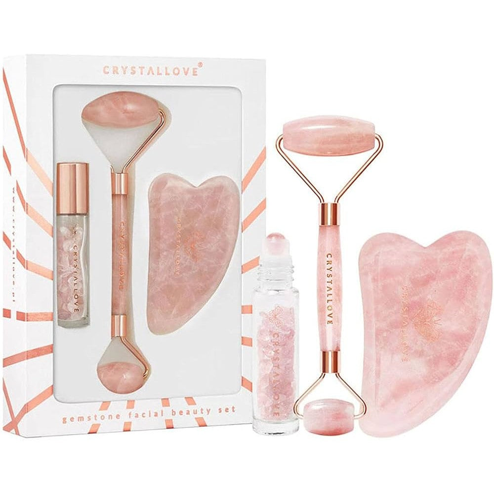 Crystallove Rose Quartz Beauty Set Kit Viso