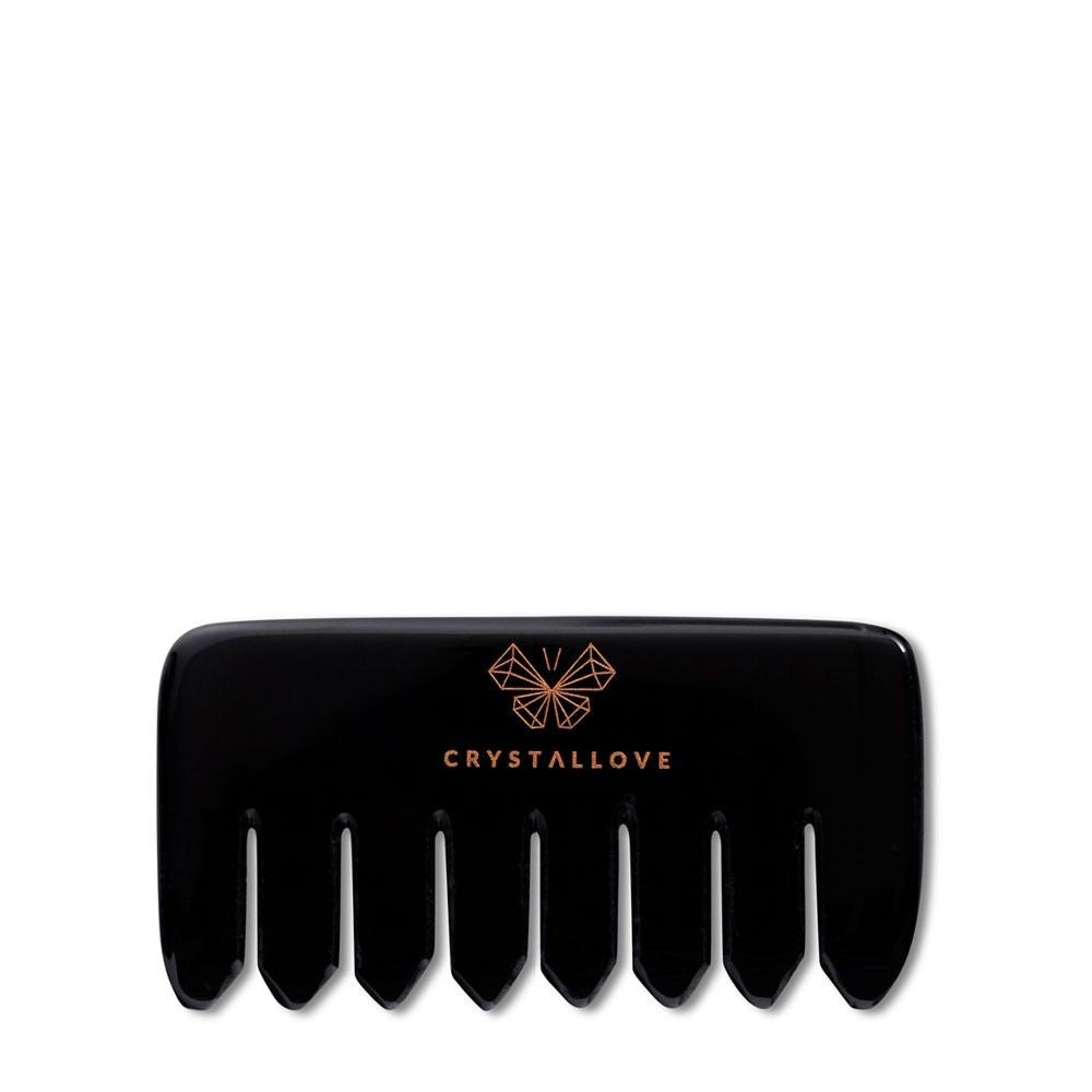 Crystallove Peigne de massage cuir chevelu en obsidienne — Peigne massage