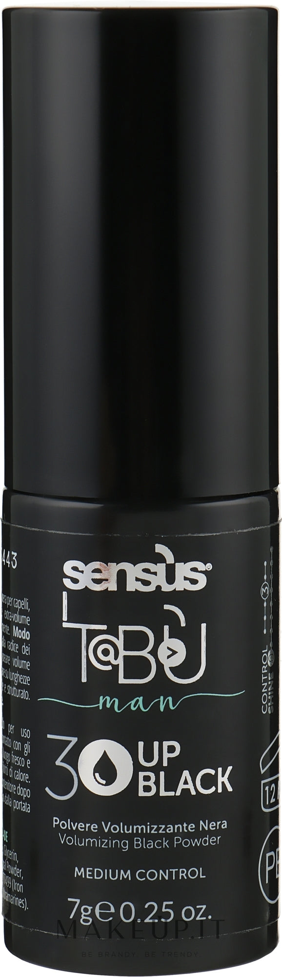 Polvere capelli volumizzante, nera Sensus Tabu Up 30 Black 7 g