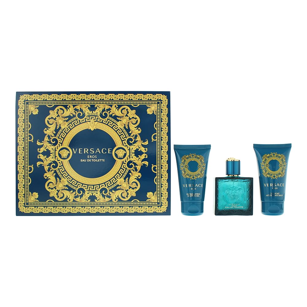Versace Versace per Uomo EDT 50 ml, Balsamo Dopobarba 50 ml e Shampoo 50 ml — Set Profumo