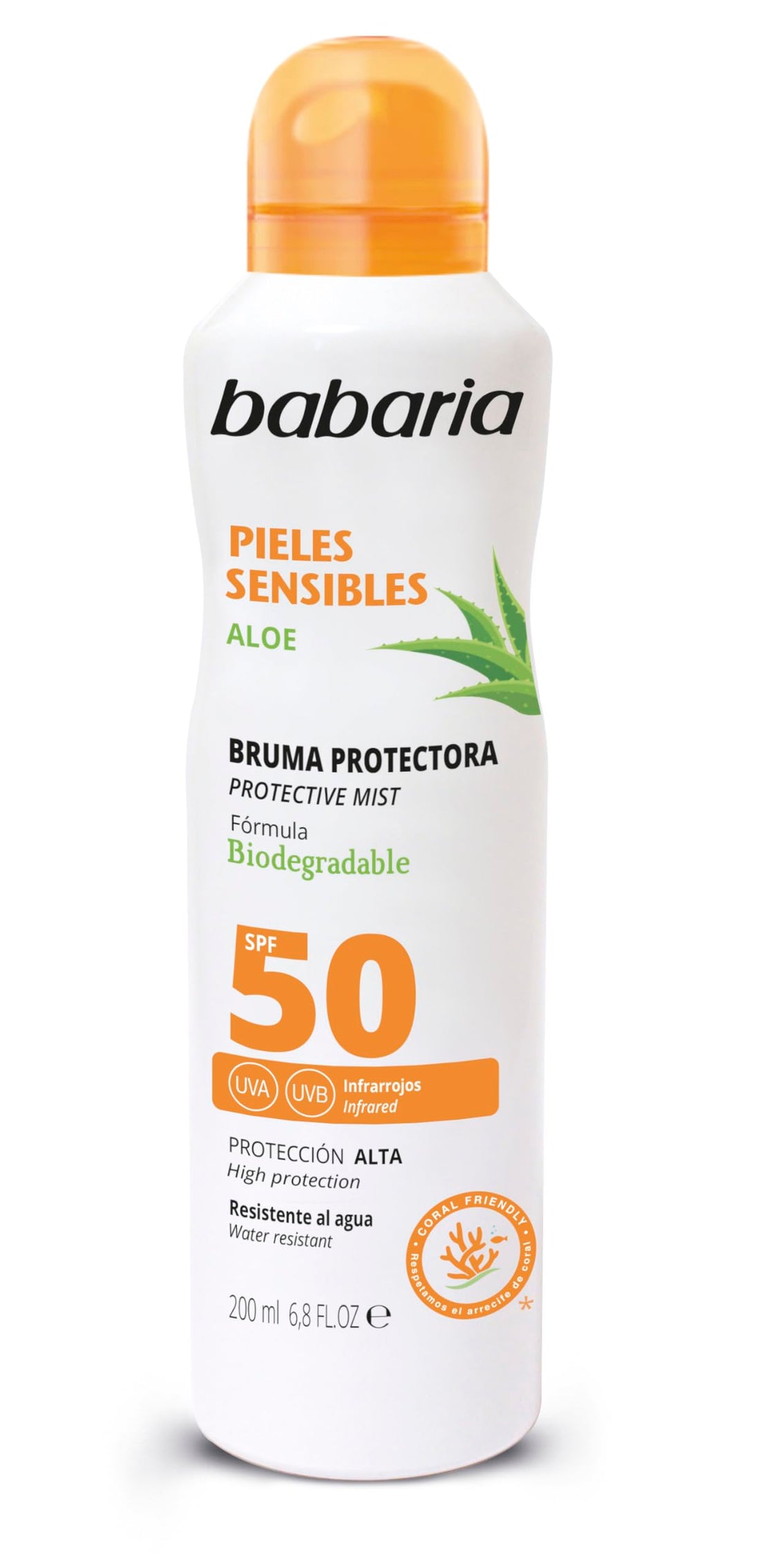 Babaria Spray protettivo pelli sensibili SPF 50 200 ml — Spray solare