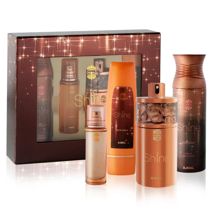 Ajmal Shine Set (edp/75ml + deo/200ml + b/lot/100ml + h/mist/30ml)